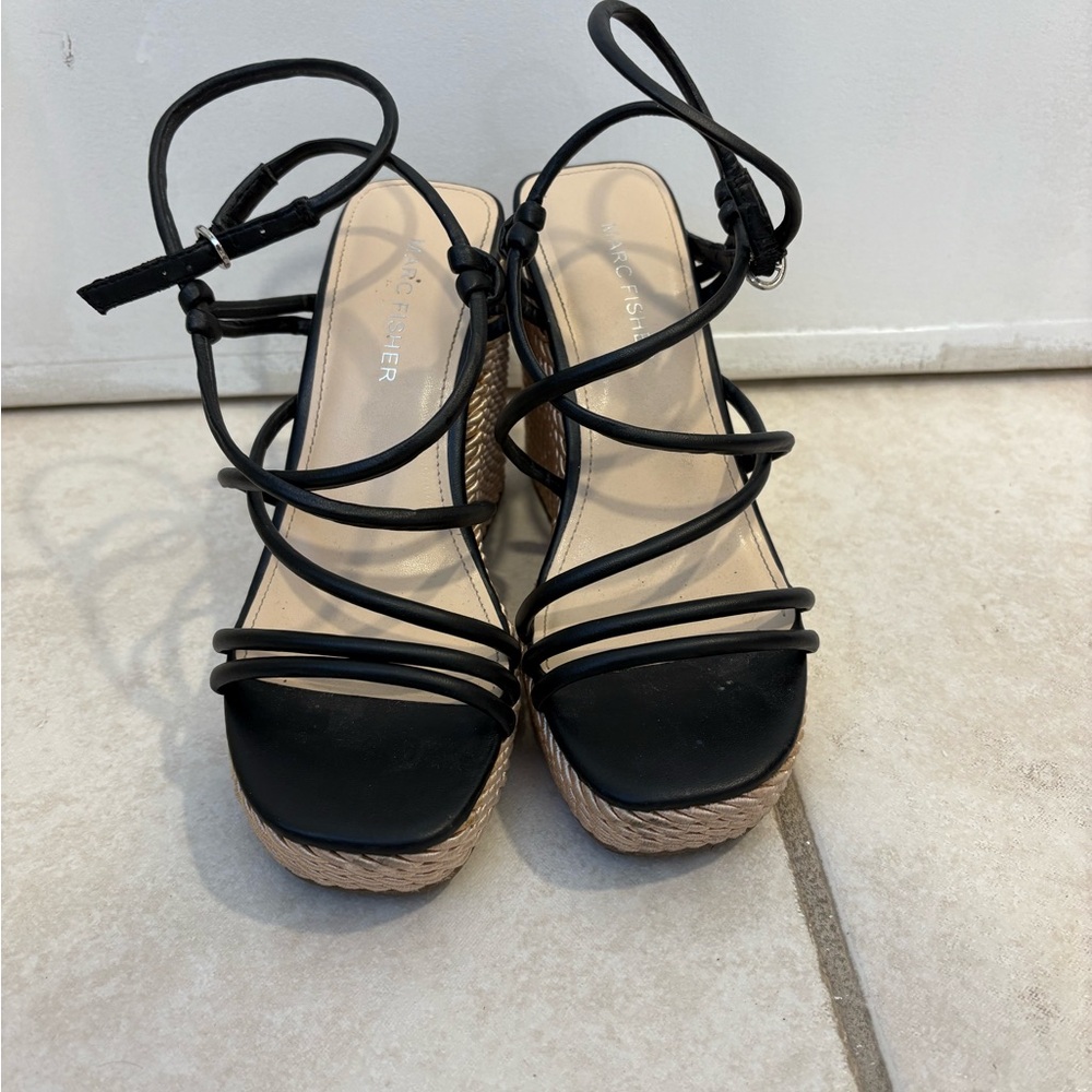 Marc Fisher Black Platform Sandals